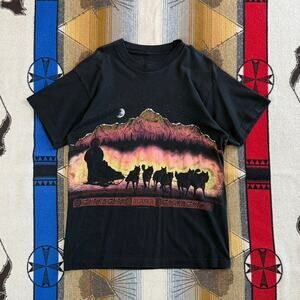 Vintage 90s Alaska Outdoor Nature Wrap Around Print T-Shirt Size Large